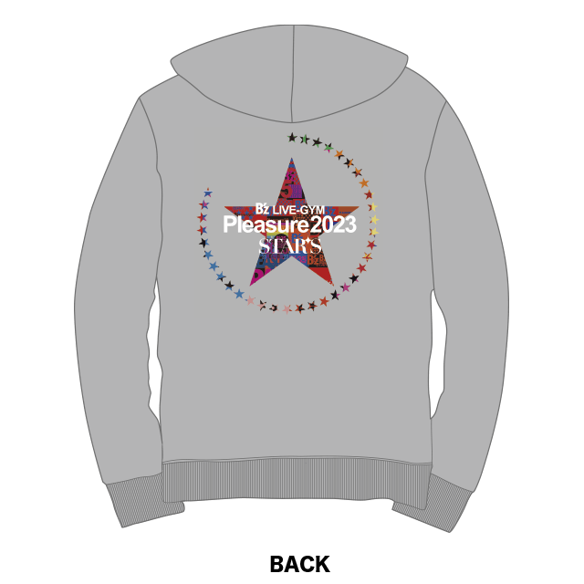 B'z LIVE-GYM Pleasure 2023 -STARS-｜GOODS（ジップパーカー グレー）